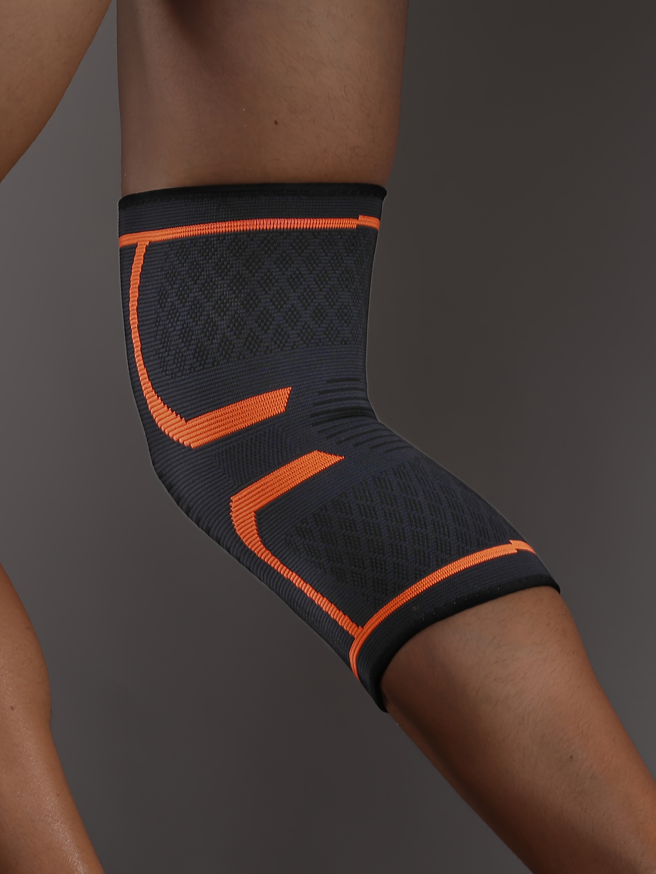 Breathable Compression Knee Support Sleeve with Elastic Compression Fit, Multi-Color (Orange/Green/Black) for Sports