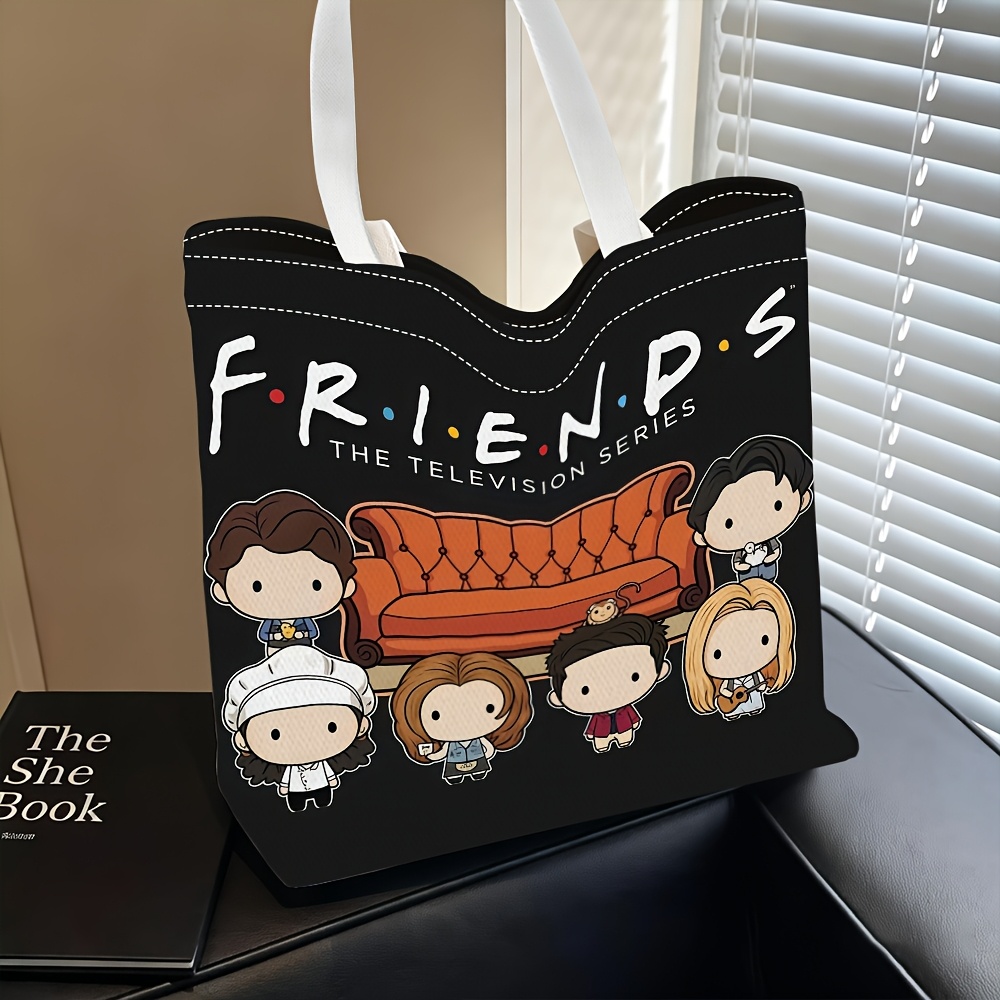 TEMU 1pc Wb Women's Tv Show Themed Shoulder Bag & Clutch - Cute Suitable For Travel,, Shopping, Parties, Gift With Iconic Warner . & Characters, Hemp