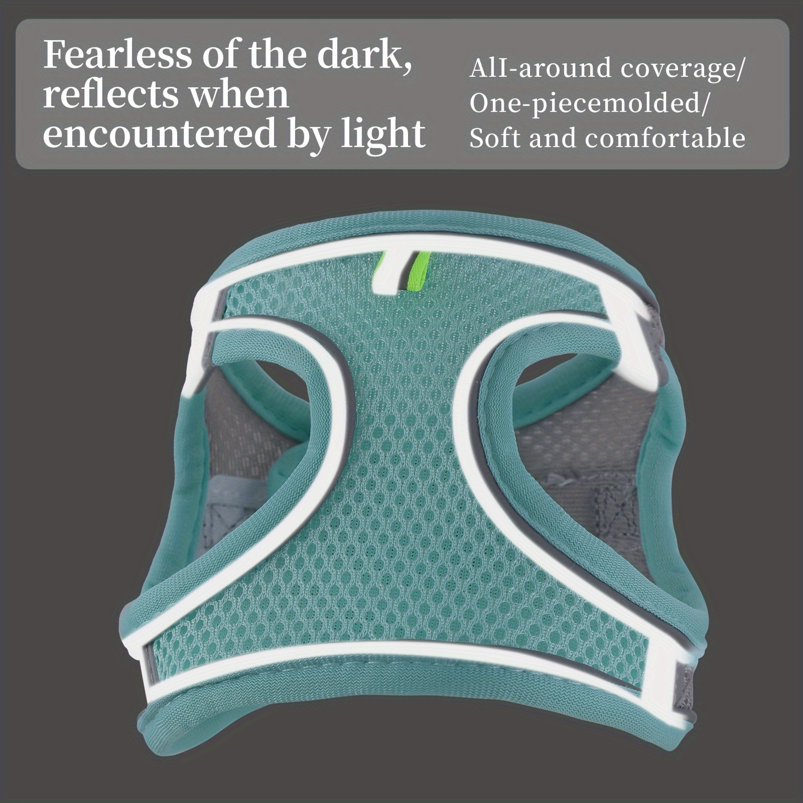   1  breathable mesh escape proof adjustable   reflective vest harness for small dogs cats comfortable safe walking harness with grid pattern multi color options small breathable dog harness 4