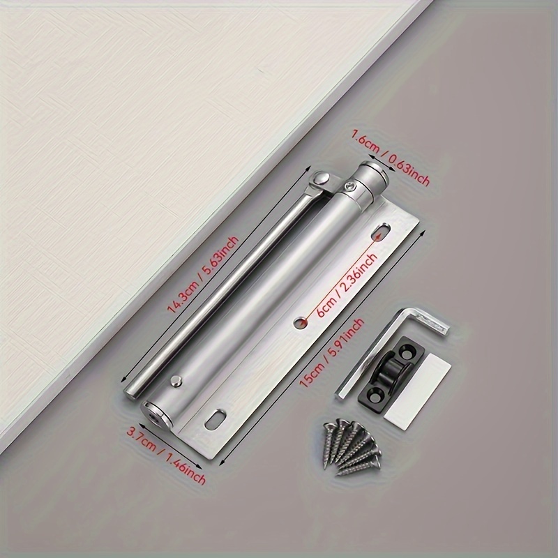 1pc quiet stainless steel automatic door closer adjustable   mechanism for   use with screw accessories included details 1