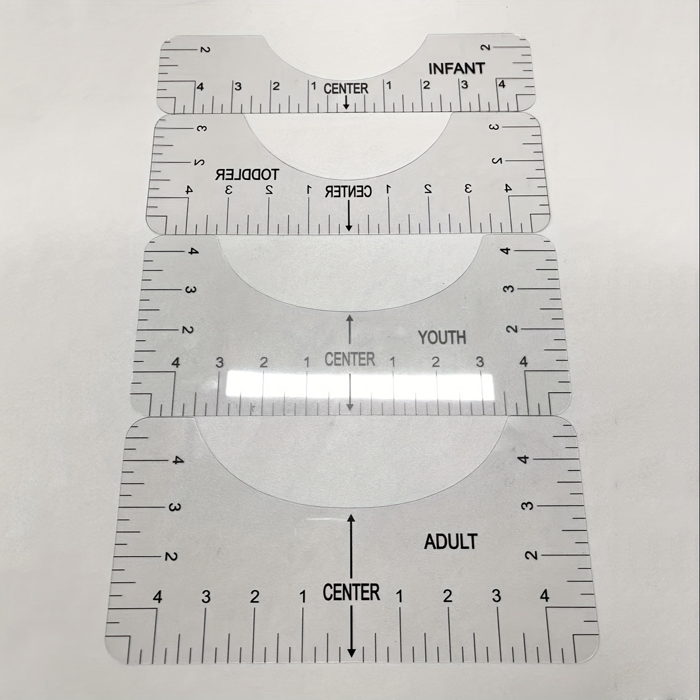 TEMU 4-pack T-shirt Alignment Rulers, Fashionable Sewing Center Design, Crafts & Sewing Supplies, White, Sewing Tools, Measuring Tape & Straight Edge