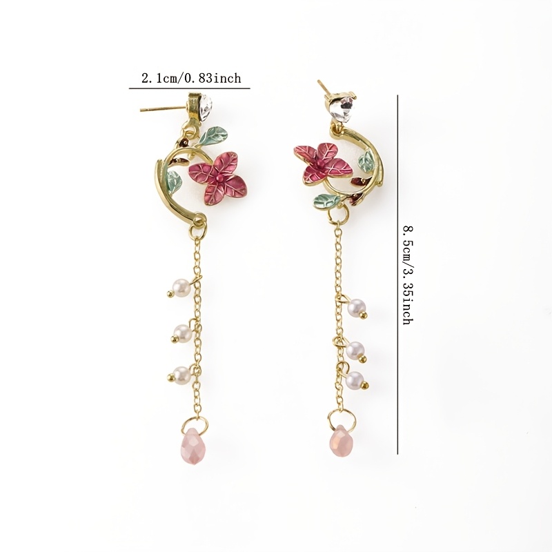 Women's Forest-Style Butterfly Tassel Drop Stud Earrings