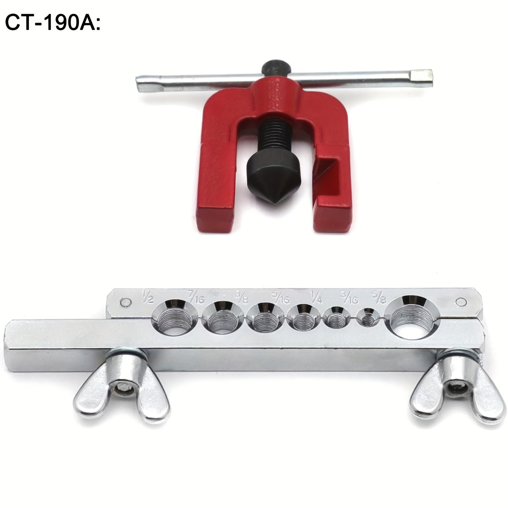 TEMU Copper Tube Pipe Flaring Tool Expander With Jig 7/16in 3/16in 1/4in 5/16in 3/8in 1/2in 5/8in Brass Aluminum Tube Tubing Flare Tool Set
