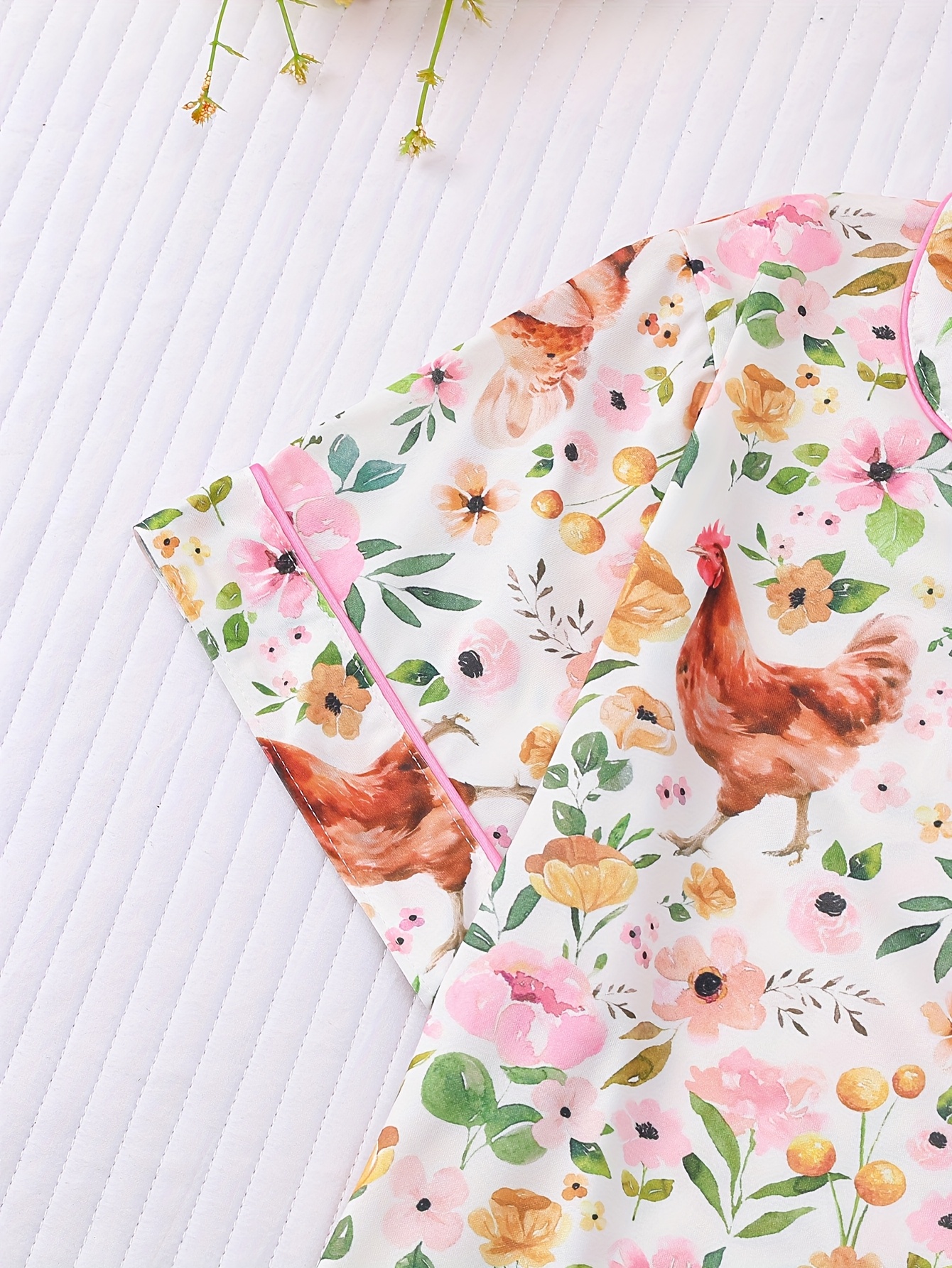 two piece womens elegant polyester pajama set knitted fabric comfortable for   short sleeved button up top collar and same shorts with animal print and pocket details suitable for adult pajama set Product details 3