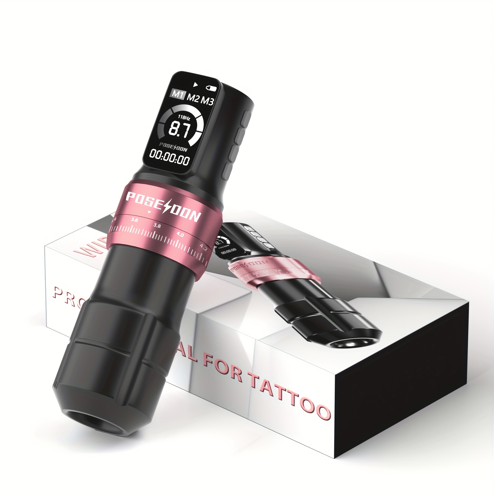 Image of Poseidon Cordless Tattoo Machine Pen - Professional Rotary Tattoo Gun Kit For Beginners - Lightweight, 2300mah Battery Powered, Complete Tattooing Supplies With Cordless