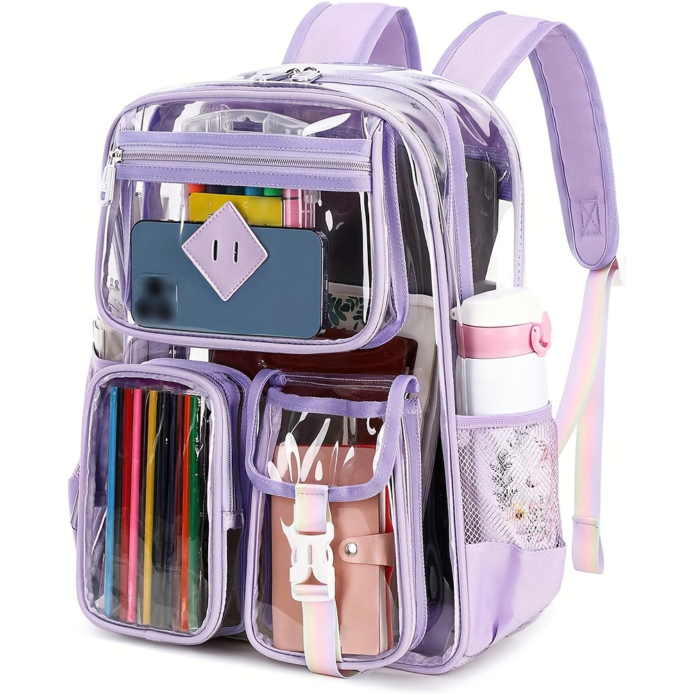 Student Clear Backpack Large Heavy Duty Pvc Transparent - Temu