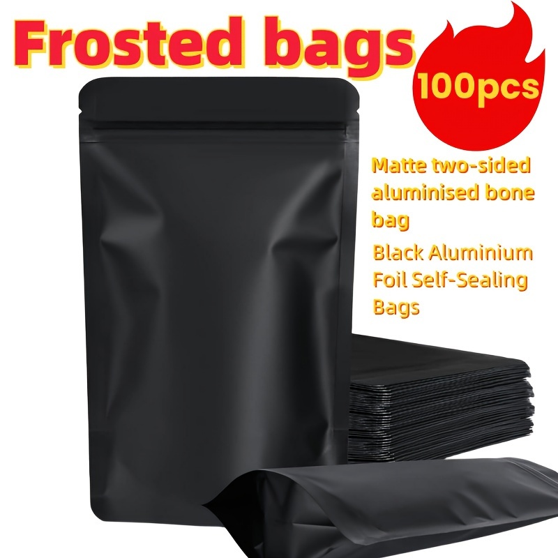 

[customer ] 100pcs Aluminum Foil Bags - Reusable, Self-sealing Pouches For Snacks, Nuts, , Candies & Coffee Beans - Storage & Packaging