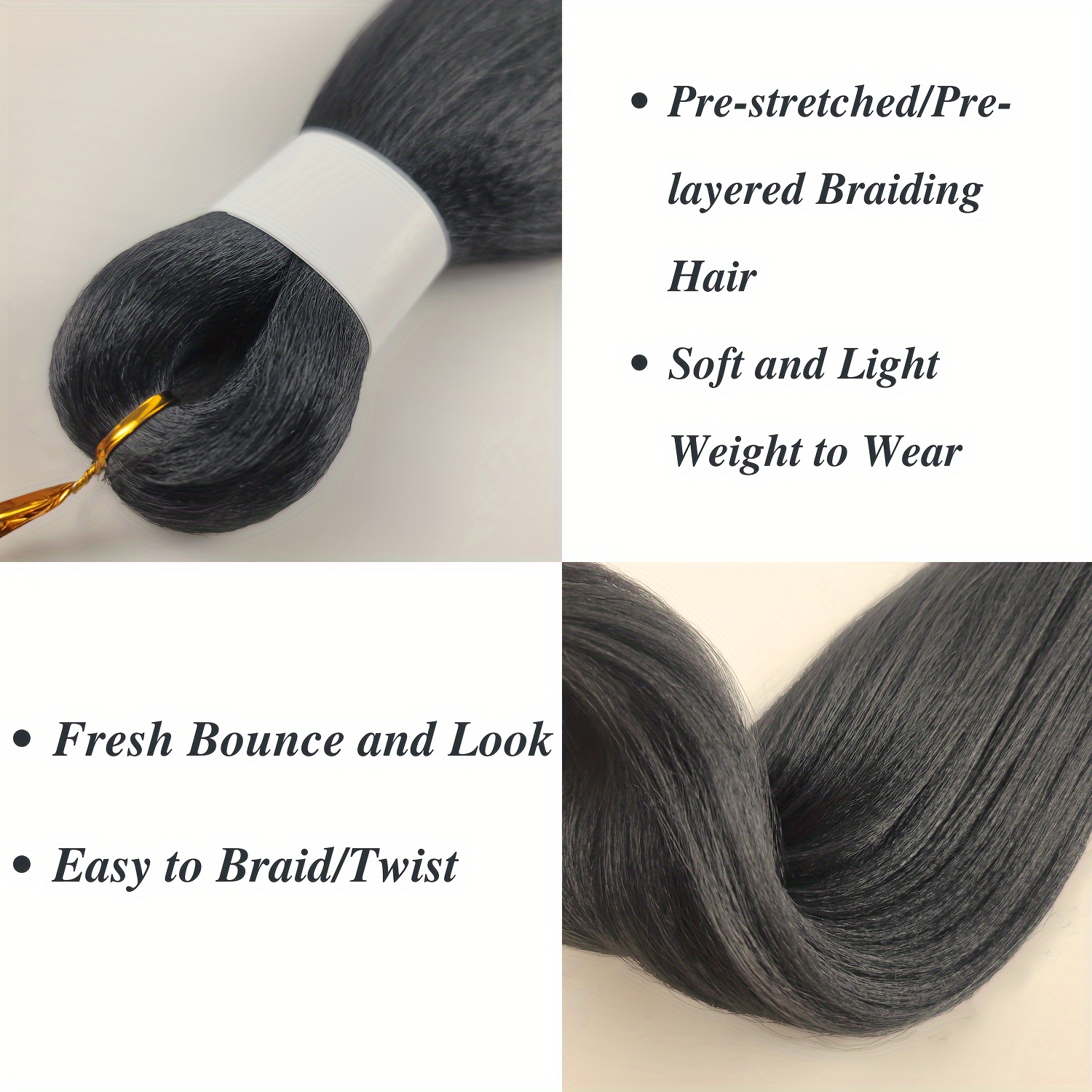6 Pakcs 26 Inch Braiding Hair Pre stretched Boho Hair for Braiding ...