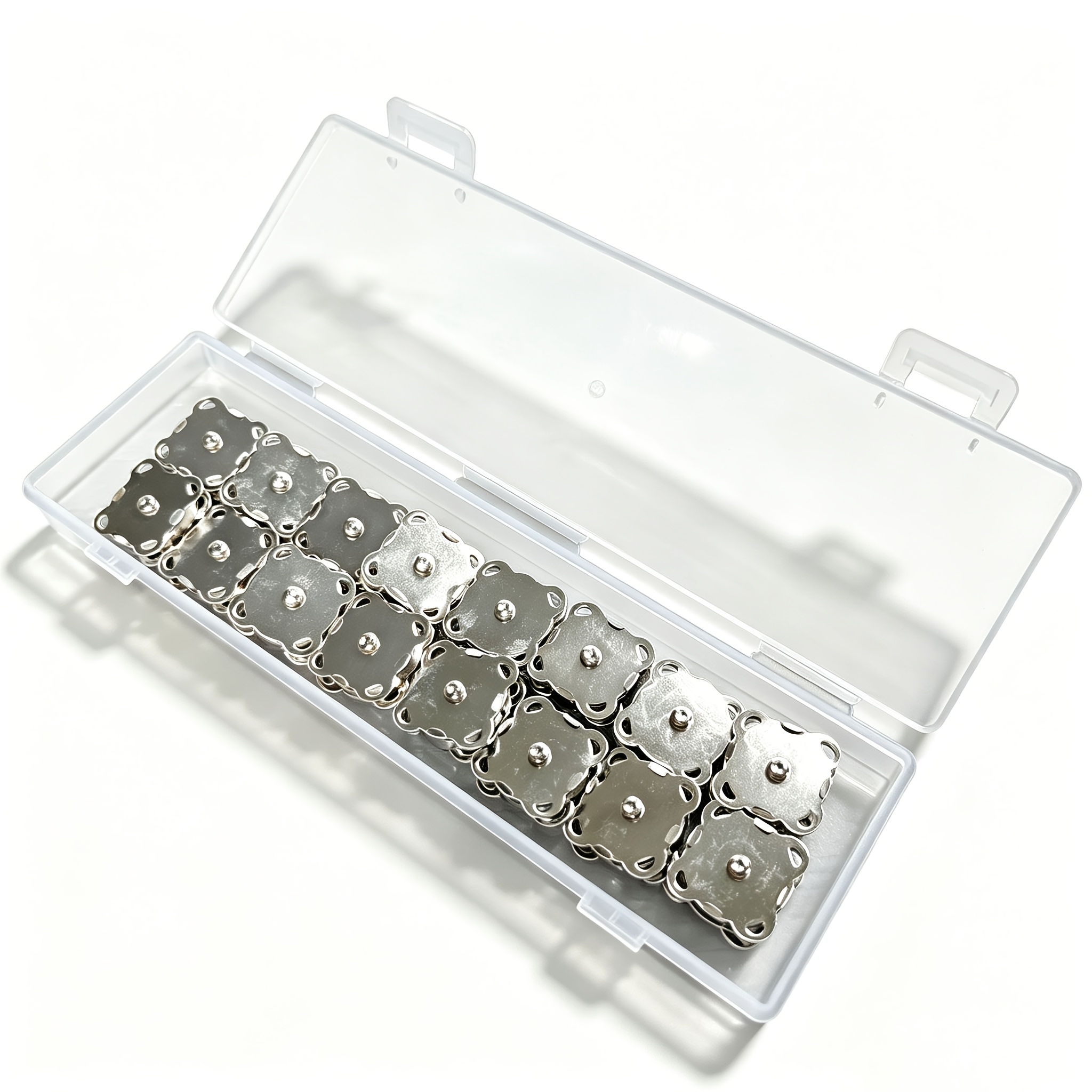 TEMU Bottoni a magnetici a forma di cuciti a con quattro da 1,8 cm di diametro, 16 set per scatola, bottoni a magnetici in metallo di grande capacit�