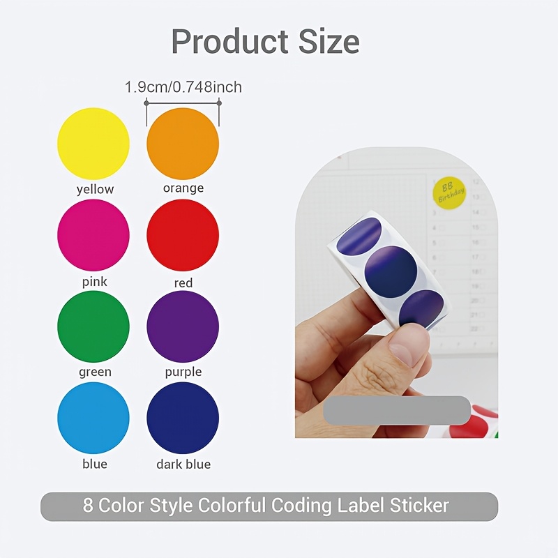 4000pcs 3/4-Inch Color Dot Stickers, Round Labels