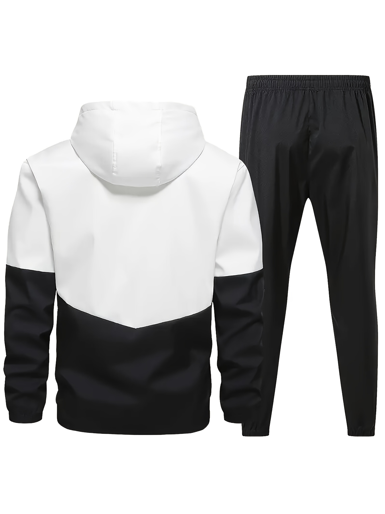 2pcs Set of New Spring And Autumn Sports Fashion Suits for Men, Hooded Jackets, Jackets, Simple Casual Pants with Cuffs