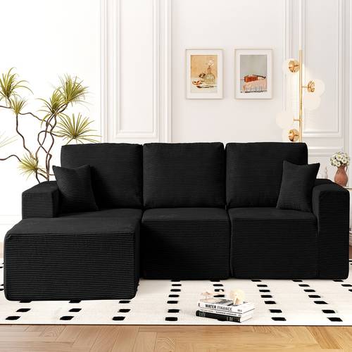2pcs l shaped modular sectional sofa with foam cushioning plush suitable for living room bedroom game room separatable floor couch no light grey orange white