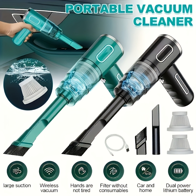 Ev ve Araba Kullanımı İçin Kablosuz Elektrikli Süpürge, Güçlü Emiş, USB Hızlı Şarj, Crevice Fırçası ve Bilgisayar Temizleme Başlığı Dahil, Çok Fonksiyonlu El Süpürgesi, Çok Yönlü Cihaz.