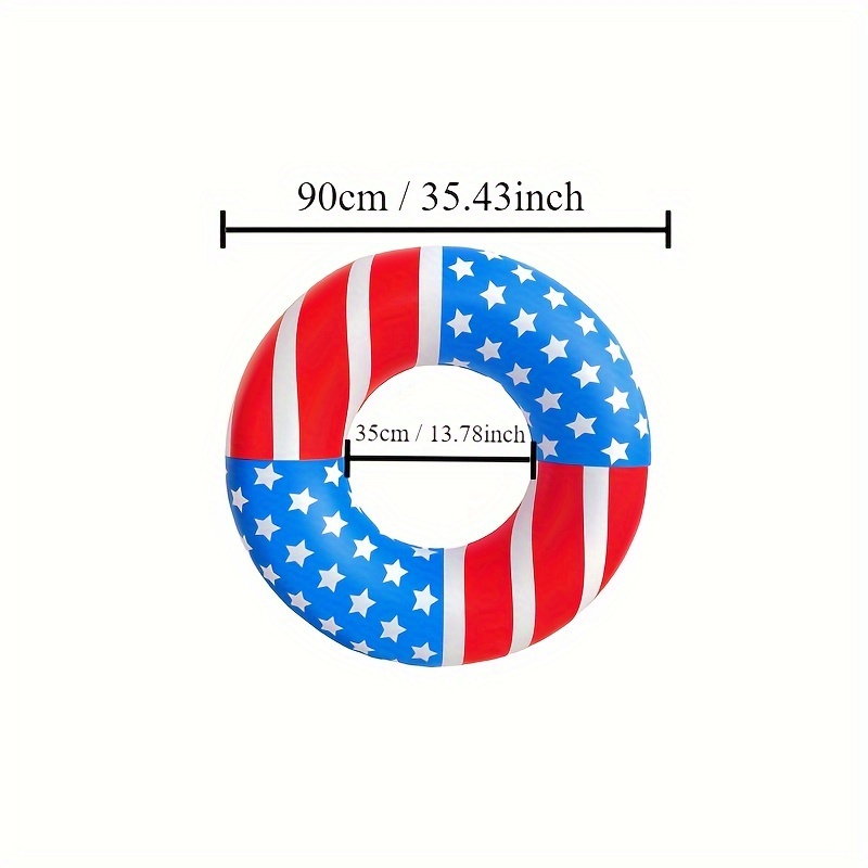 Inflatable Swimming Pool Floating Tube American Flag Design Water Swimming  Ring - Suitable For Swimming Pool, Beach, Lake
