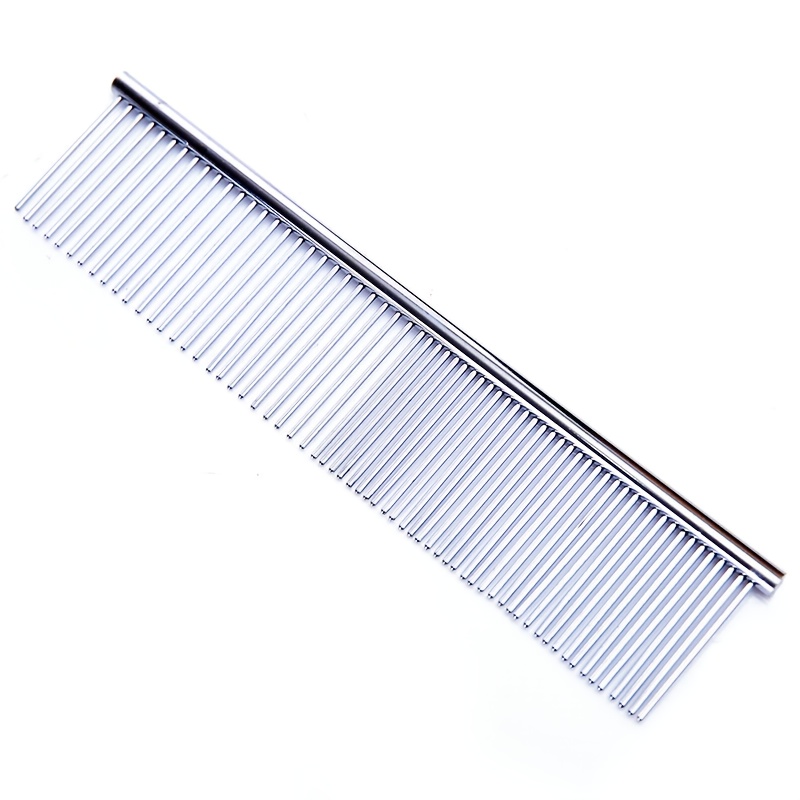 TEMU 1pc Stainless Grooming Comb, Pet Slicker Brush For Dogs, Cat, Rabbit, Hamster, Small Animals, Detangling, Shedding, And Grooming