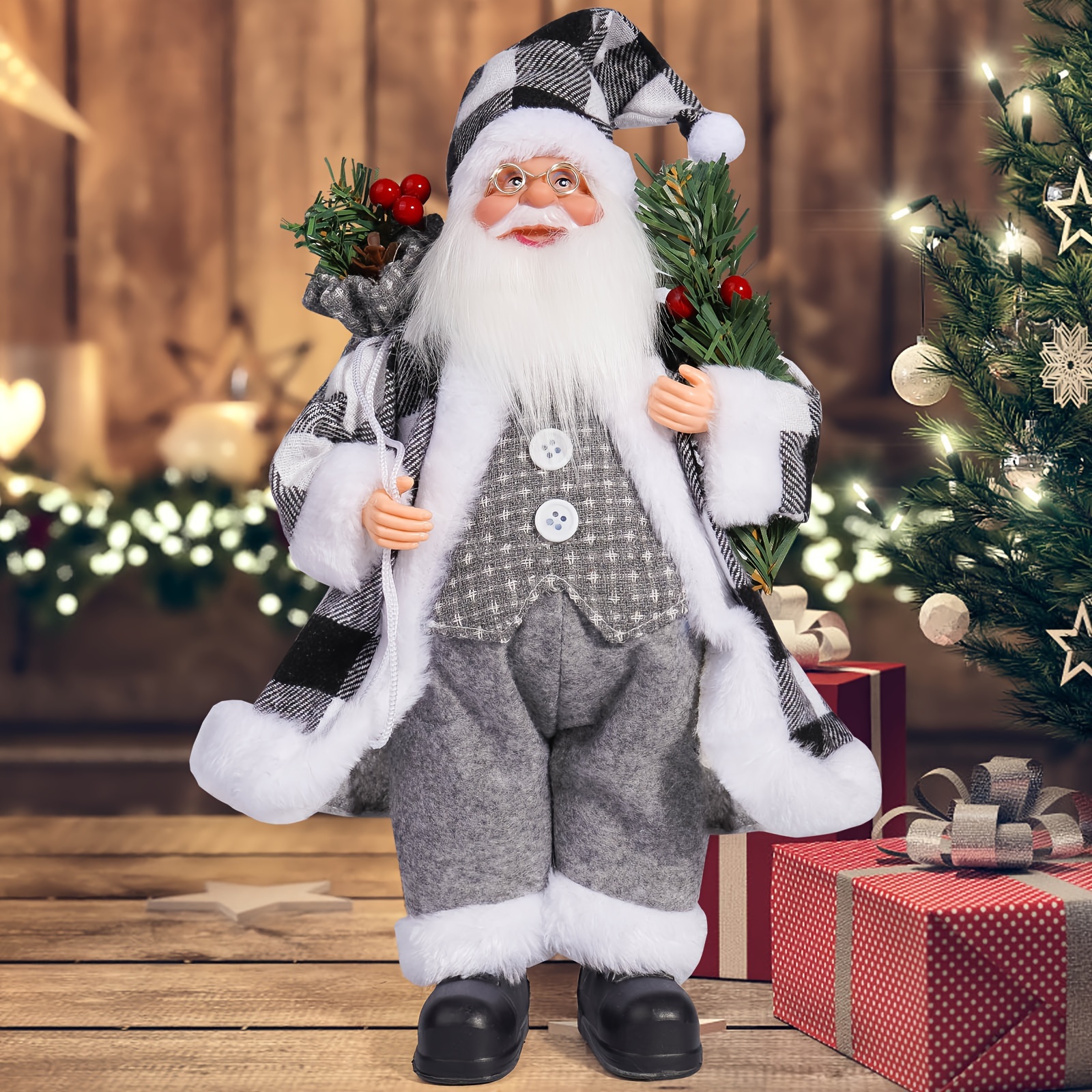 HOVUK® Weihnachts-Haargummi Mit Glitzer-Weihnachtsmann – Lustig & Festlich Für Die Party