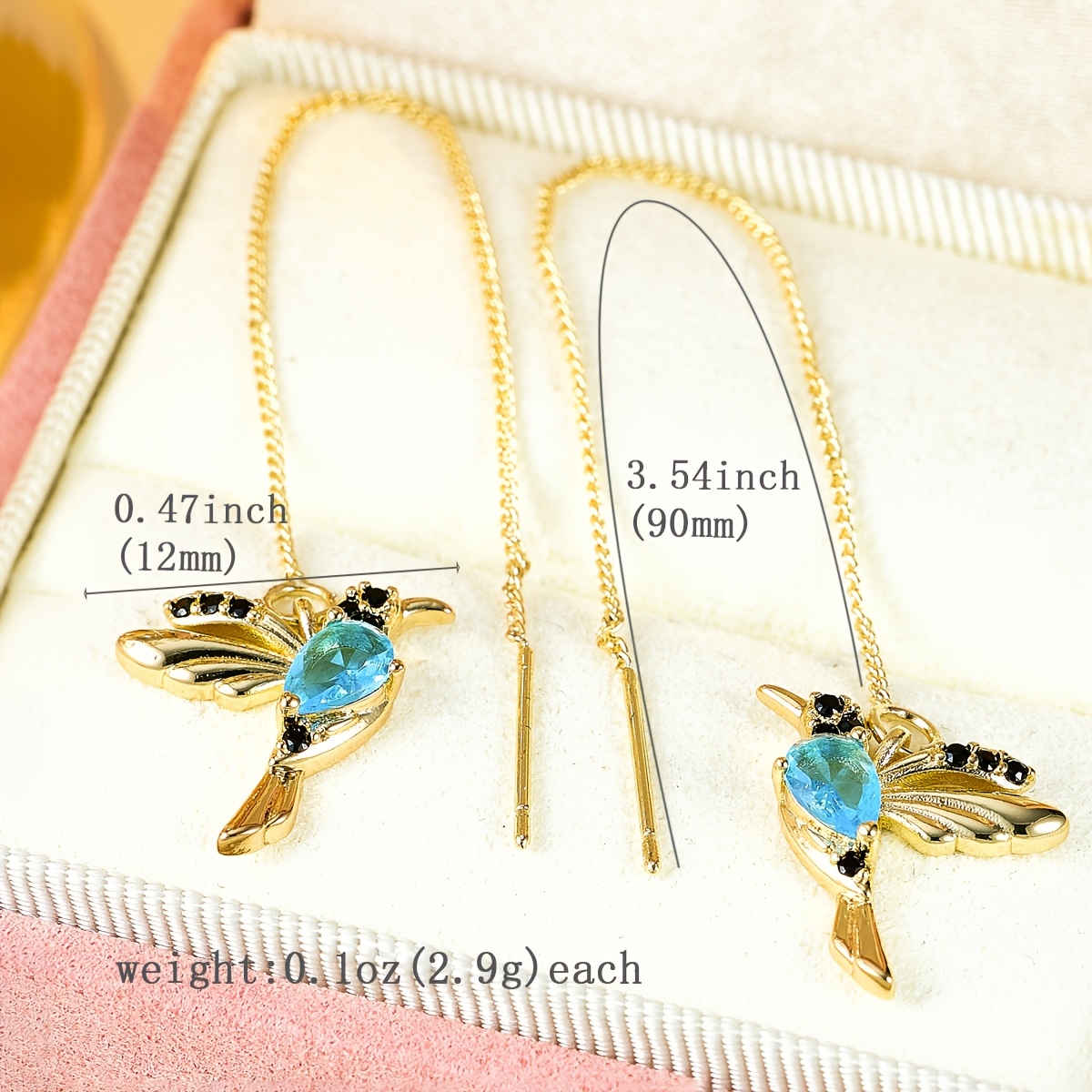 Women's Copper Inlaid Synthetic Zirconia Bird Drop Style Earrings