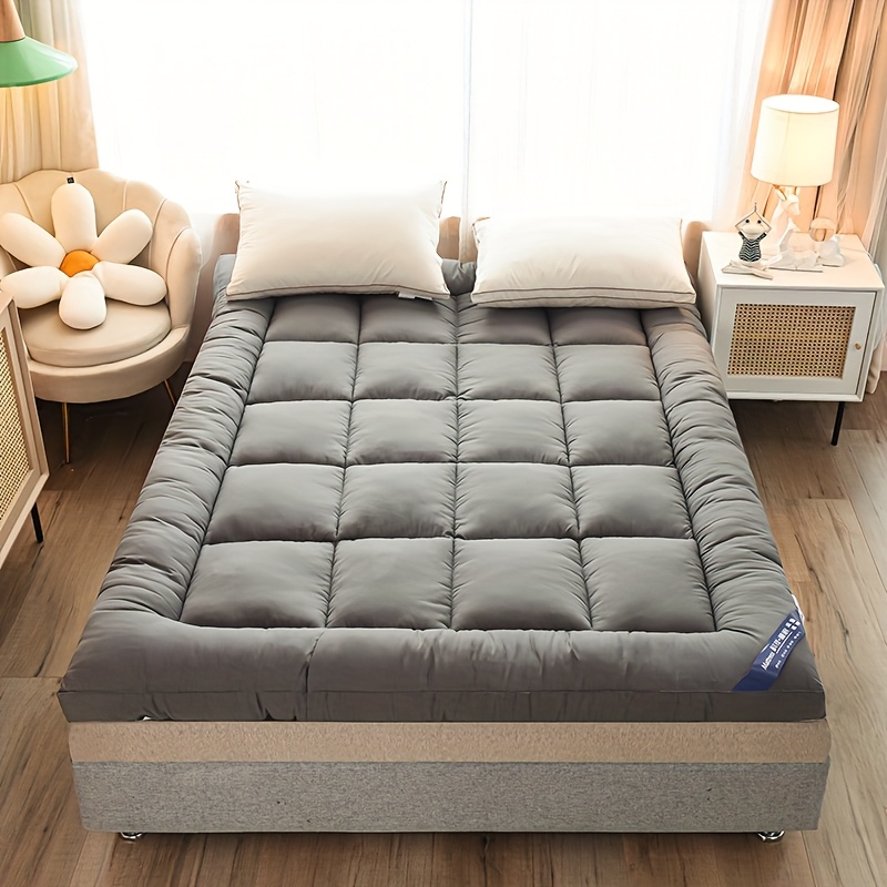 10cm Hotel Quality Mattress Topper | Super Soft with 1200GSM Hollowfiber Filling | Elasticized Corner Straps | Single, Small Double (4ft), Double, King, Super King Size, Grey