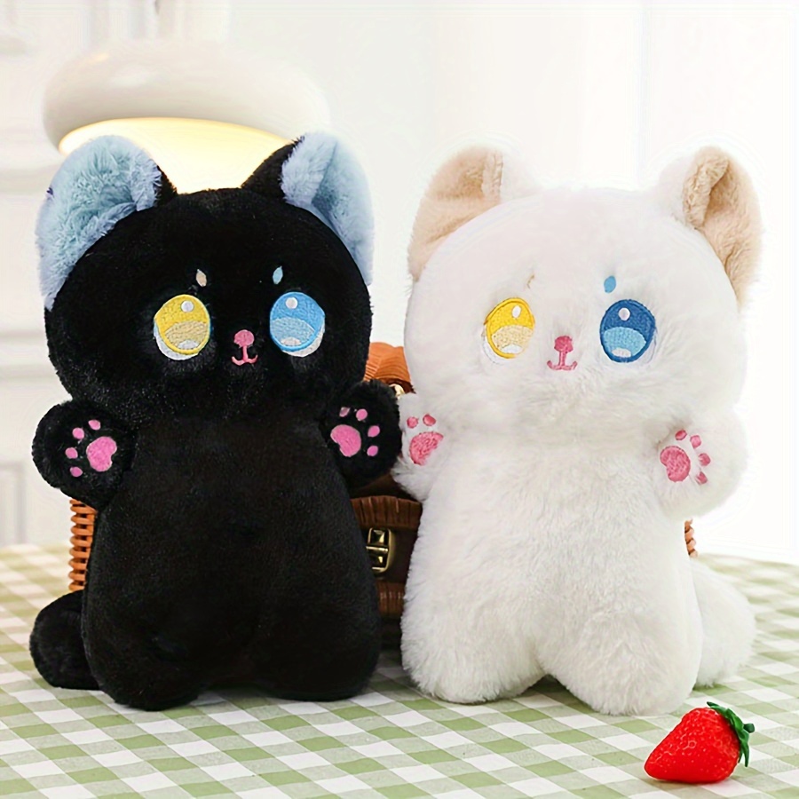 

1pc Heterochromatic Cat Plush Toy Gift, Birthday Gift, Bedroom Indoor Bed Pillow Toy Doll For Friends/lovers