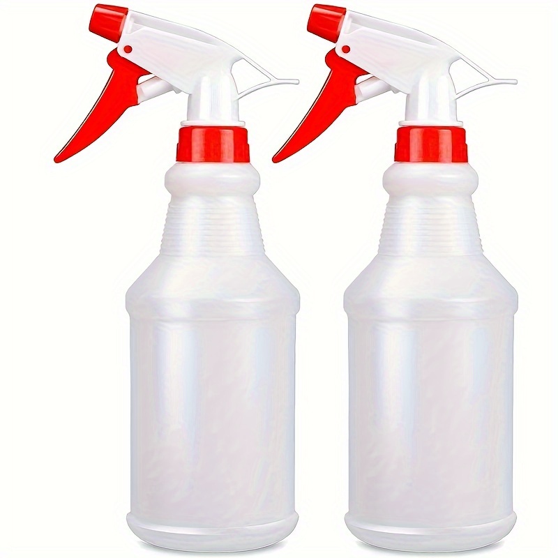 

2 Pack 500ml Plastic Spray Bottles: Acid & Alkali Resistant, White, Hand Button, Reusable, No Fragrance, Pvc Free