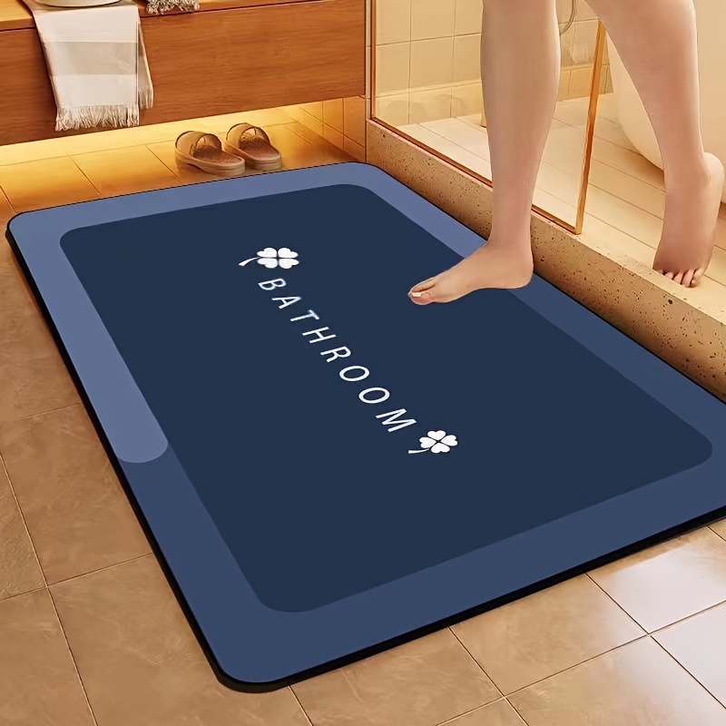 

1pc Bathroom Mat, -dry Diatomaceous Polyester Bath Carpet, Tub Mat For And Use, , Battery-free