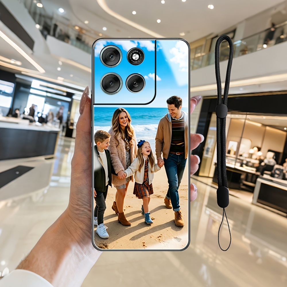 TEMU Phone Case - Adjustable Lanyard Style Mirror Phone Case Custom Photo Suitable For Motorola Edge60/edge50/edge70/fusion/edge40/edge30/edge20/moto