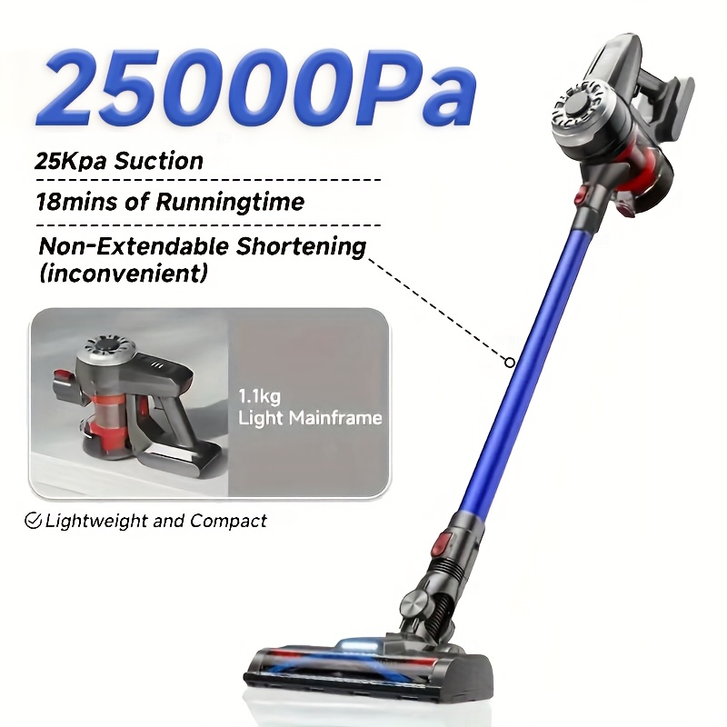   A7 Rechargeable Powerful Cordless Vacuum Cleaner, strong suction, 45 minutes of ultra-long  , large-capacity dust box + telescopic rod, a must-have for pet families, cleaning carpets, and floors