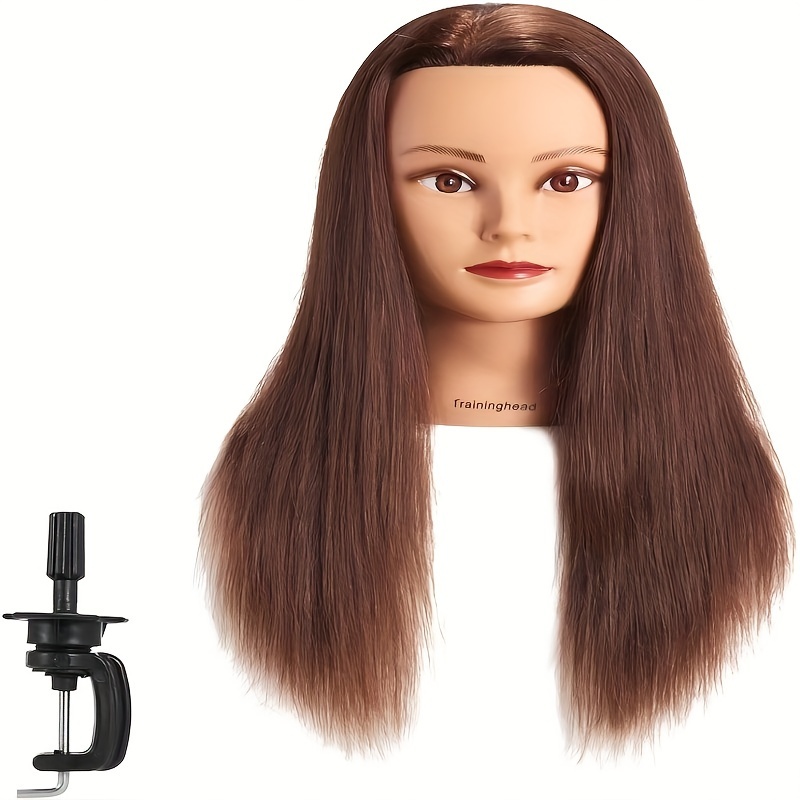 

Training Head 22-24 Inch Female Hair Mannequin Head Hair Styling Cosmetology Head Doll Head For Hairdresser With Free Clamp (4#brown &27#golden)