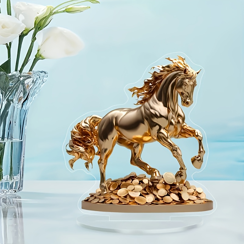 

An Elegant 2d Acrylic Figurine - A Desktop Decoration That Symbolizes Wealth For Home And Office Display.