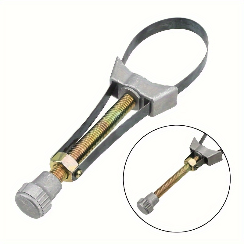 

1pc Hand Tools Car Oil Filter Removal Tool Adjustable 60mm To 120mm Diameter Steel Strap Wrench - Universal Oil Filter Wrench Adjustable Ratchet Strap Spanner For Auto Repair