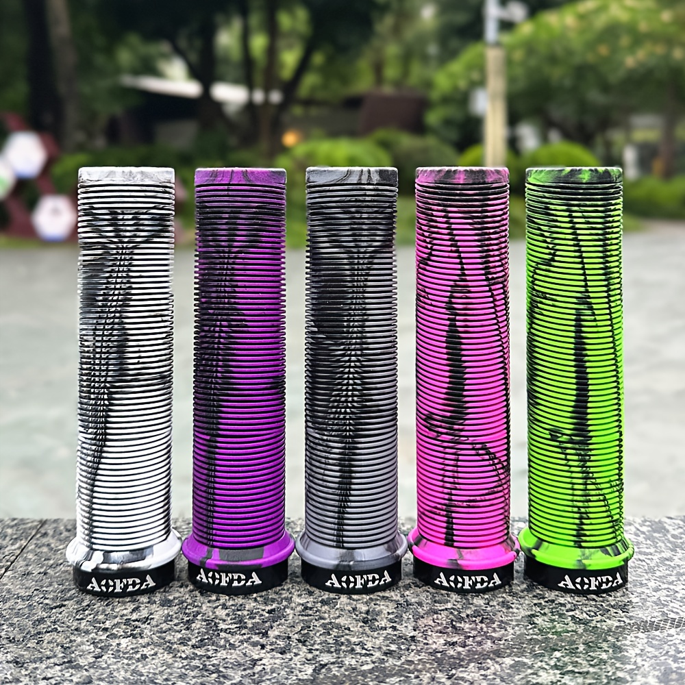 universal mountain bike handlebar grips 135mm rubber with soft non slip shock absorbing mixed colors single sided lock for cycling additions