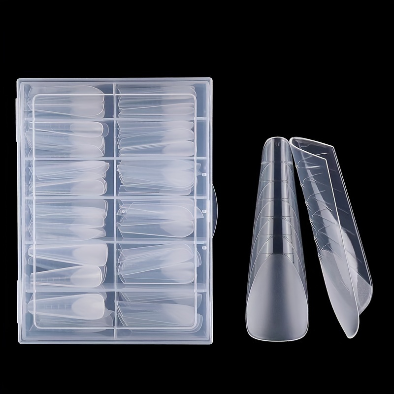 

120pcs Clear Nail Tips Set, Full Coverage Acrylic Fake Nails, Reusable Quick Extension, Glue-free Nail Forms For Nail Art, Salon Quality (boxed)