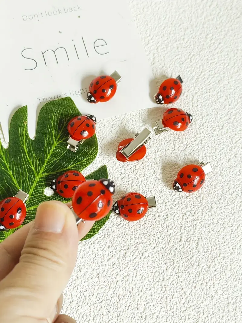 a 6pcs set of ladybug hair clips for eid al fitr featuring red anti slip animal hair clips insect hair accessories and back to school headwear suitable for daily holiday parties travel and as a decorative gift for ladies Product details 1