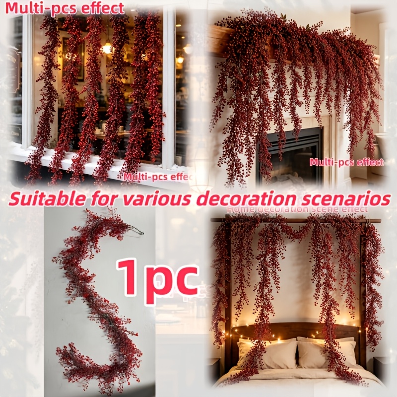 TEMU 1pc - 79.92 Inch Luxury Large Artificial Golden Bell Decorative Vine - Soft, Thick Artificial Flowers With Realistic Design, Suitable For Home