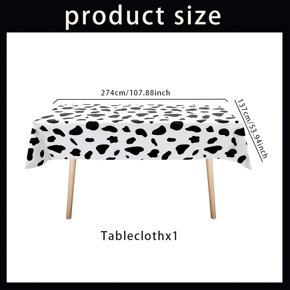 TEMU 1 mantel para de con temática de vaca de granja, artículo de decoración para fiestas, mantel desechable para fiestas, decoración para