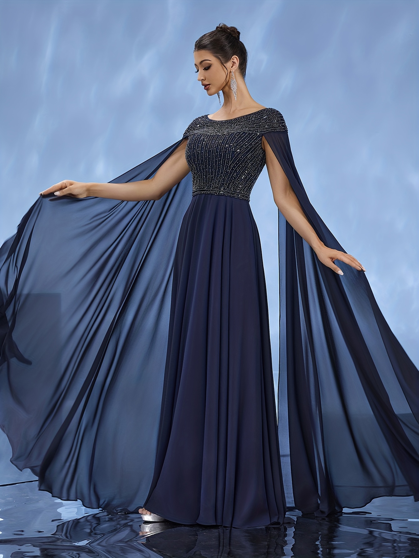 Elegant Bead- Chiffon Gown