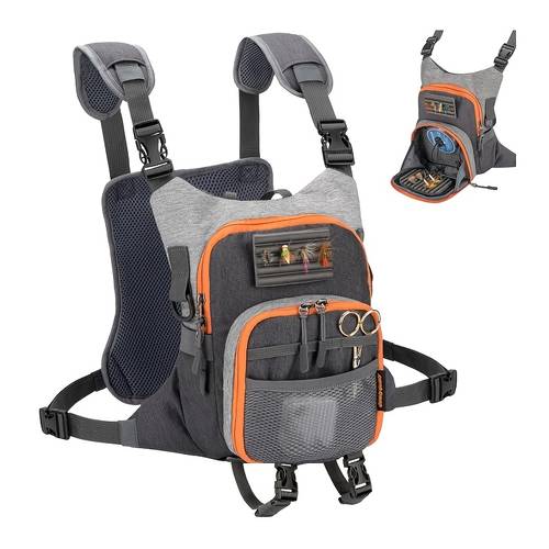 fly fishing chest pack high quality tackle bag with multiple pockets breathable mesh back fly compartment for