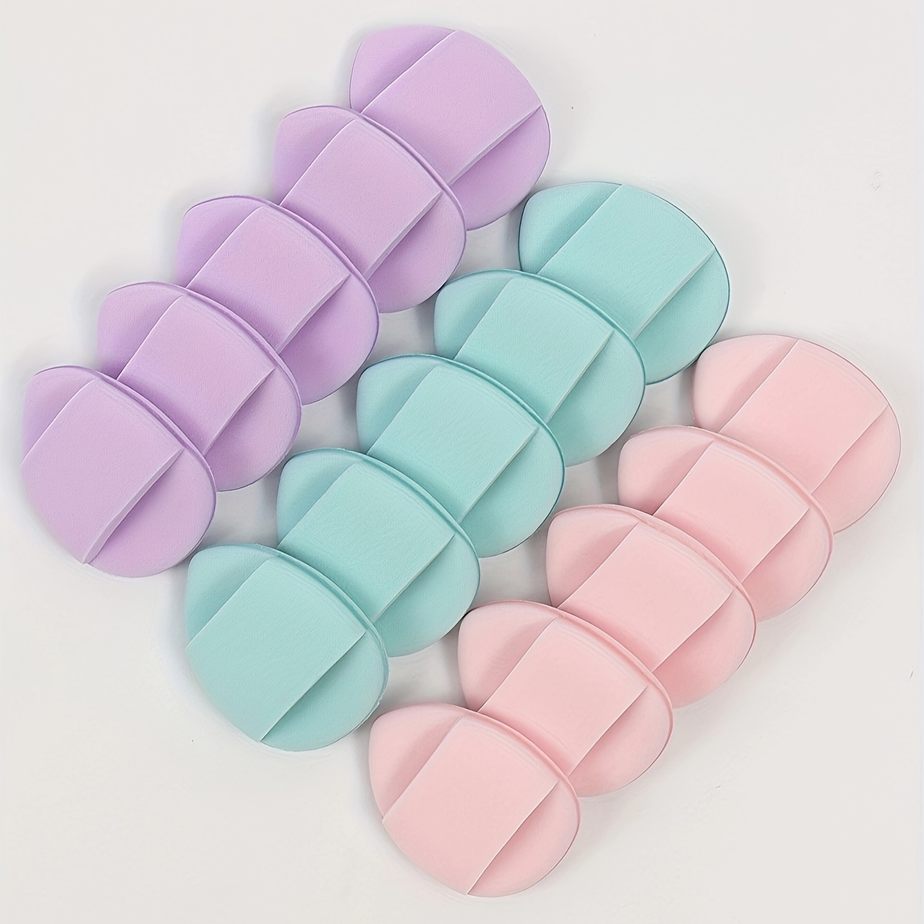 TEMU Macaron Colors 15/30/60pcs Latex-free Makeup Sponge Applicators, Hydrating Pu Blending Sponges For Liquid Foundation, Concealer - Unscented, Suitable For Types