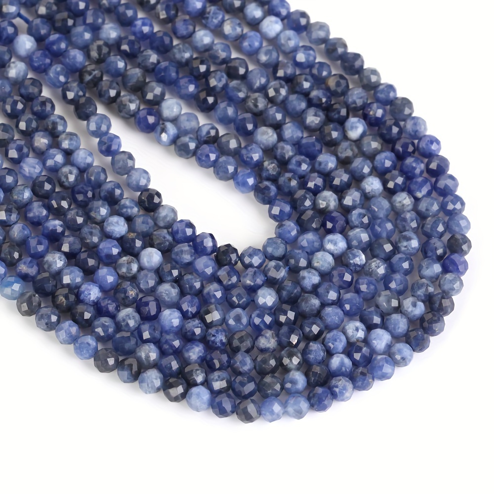 

2mm-3mm Natural Stone Beads Faceted Old Sodalite Round Loose Spacers Beads For Jewelry Making Diy Bracelet Necklace Accessories 15