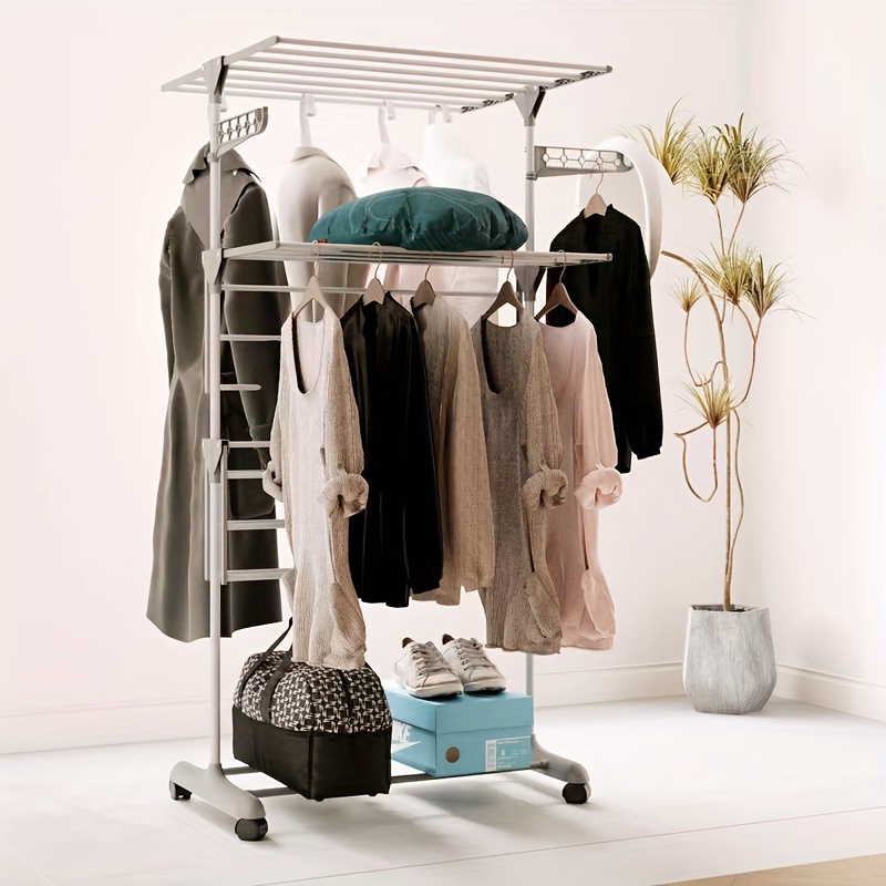 Wall Mounted Laundry Rack Collapsible Clothes Drying Rack - Temu