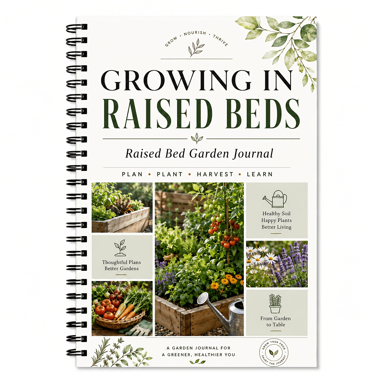 TEMU Raised Bed Garden Planting Journal, Portable 5.5×8.3 Inch Gardening Planner, Elevated Vegetable Garden Layout Design And Plant Care Record Book,
