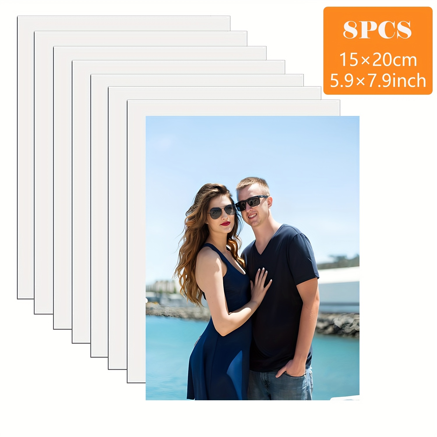 TEMU 8pcs Set, Aluminum Blank Photo Panel For Machine, Durable Metal Signboard With Protective Film, Suitable For Bedroom, Living Room, Wedding, Pet,