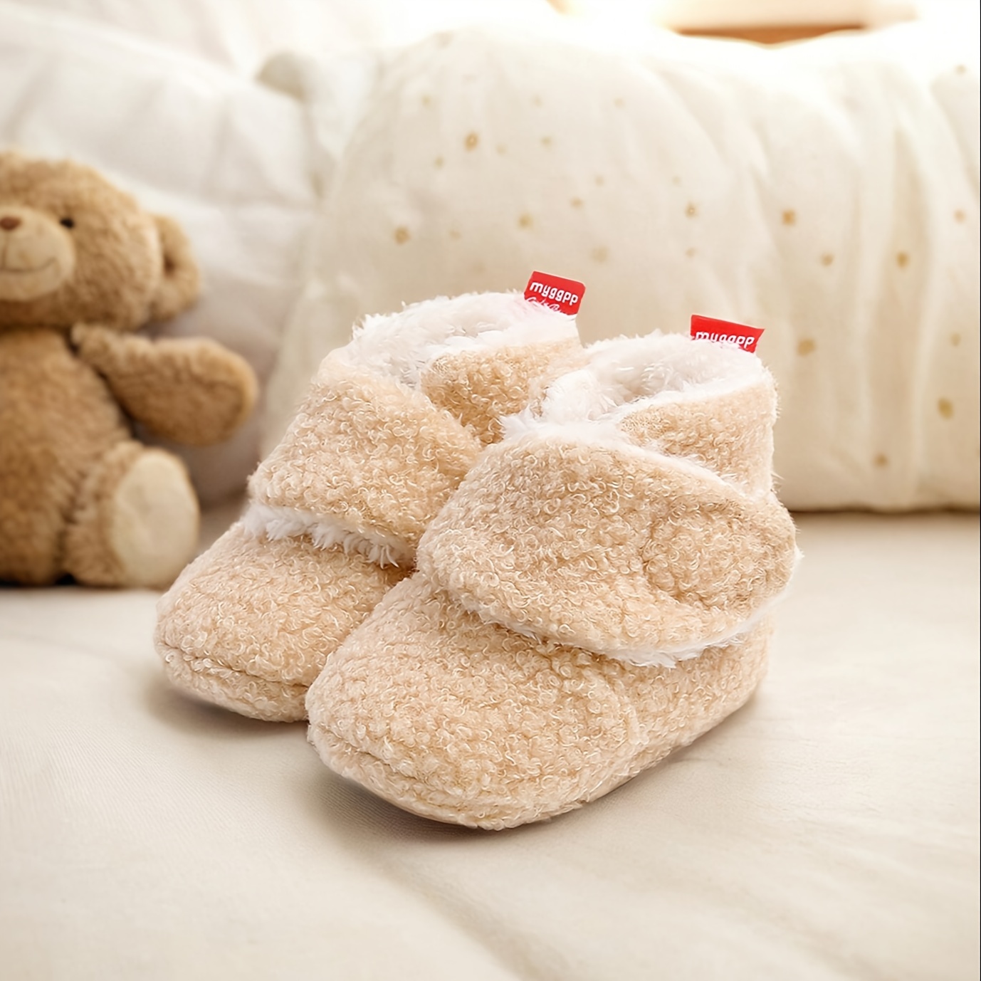 Baby boy fleece booties best sale