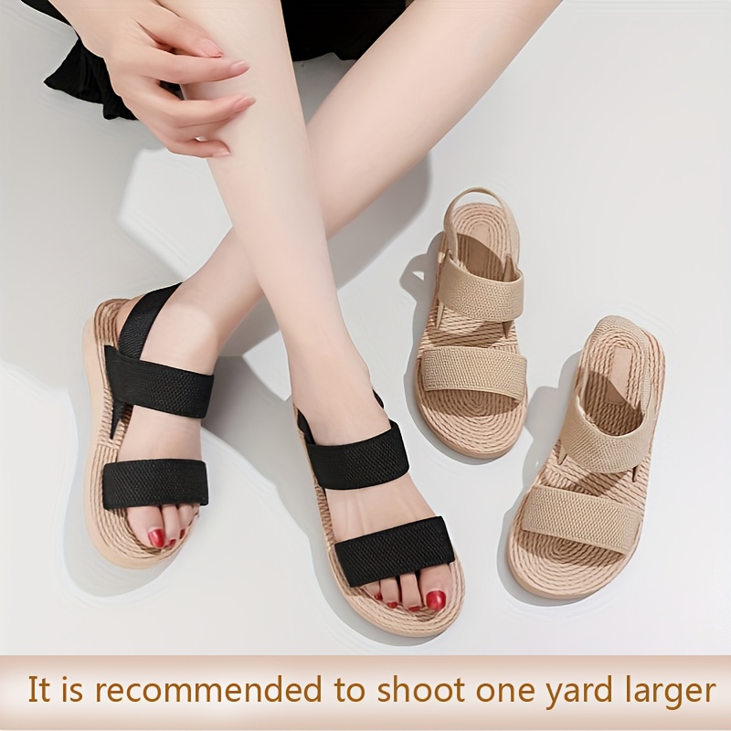 

Women's Fashion Flat Sandals, Lightweight Open Toe Slip On Summer Shoes, Casual Outdoor Beach Travel Shoes