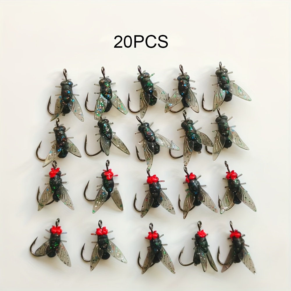 10pcs/20pcs Lure Soft Bait With Fly Fake Bait Fishing Small Additions Fly Box