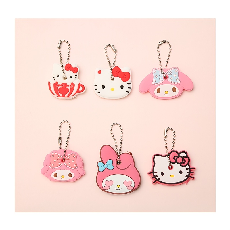 

1pc Sanrio Hello Kitty & Friends Silicone Keychain Set - , Cinnamoroll Cartoon Designs With Protective Cap - Bags & Keys - Ideal Gift For Birthdays & Valentine's Day