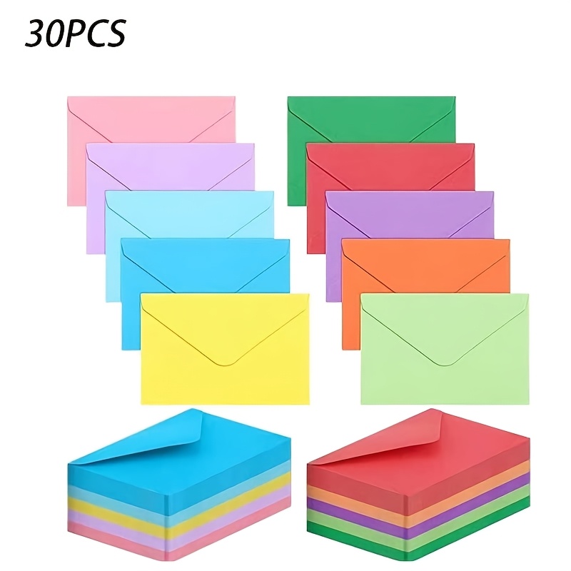 TEMU 30/80 pezzi Buste per biglietti di Macarons Buste colorate monocolore Buste multicolore spesse bianche per lettere d'amore Sacchetto per la