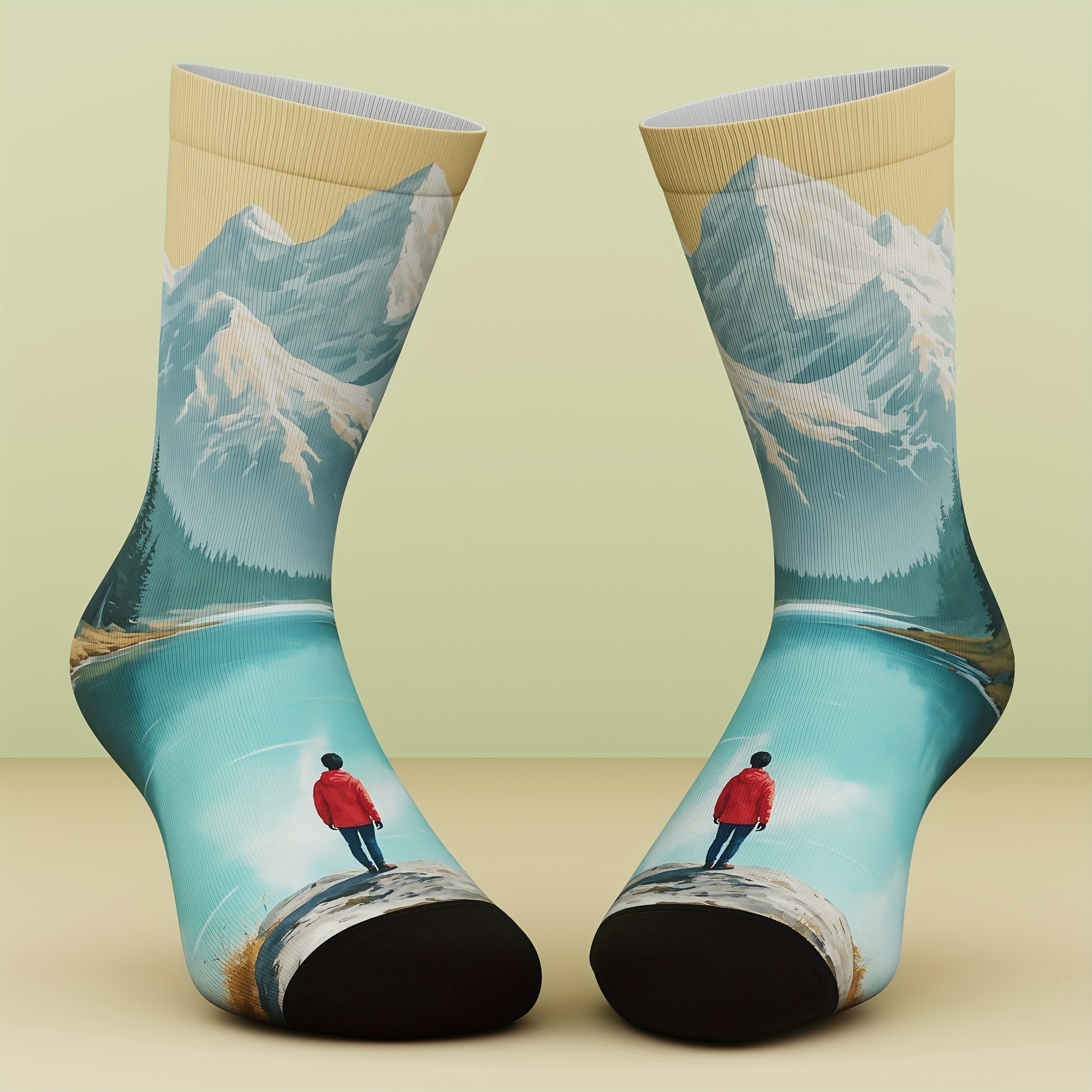 TEMU Un ensemble de chaussettes au design pour la randonnée et le trekking, idéales pour l'escalade en extérieur et les activités sportives, avec un