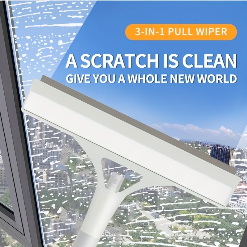 1pc Set Of Household Multi-functional Glass Cleaning Artifact, Double-sided Brushing And Scraping Mirror, Three-in-one Glass Scraper With Watering Can_voghion.com