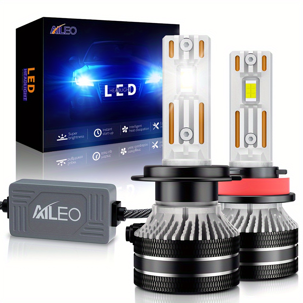 2 bombillas Super LED blancas, 12V, H7, Kit de faros delanteros, 100W,  8500K, Mini lámpara de xenón para coche, faro halógeno superbrillante para